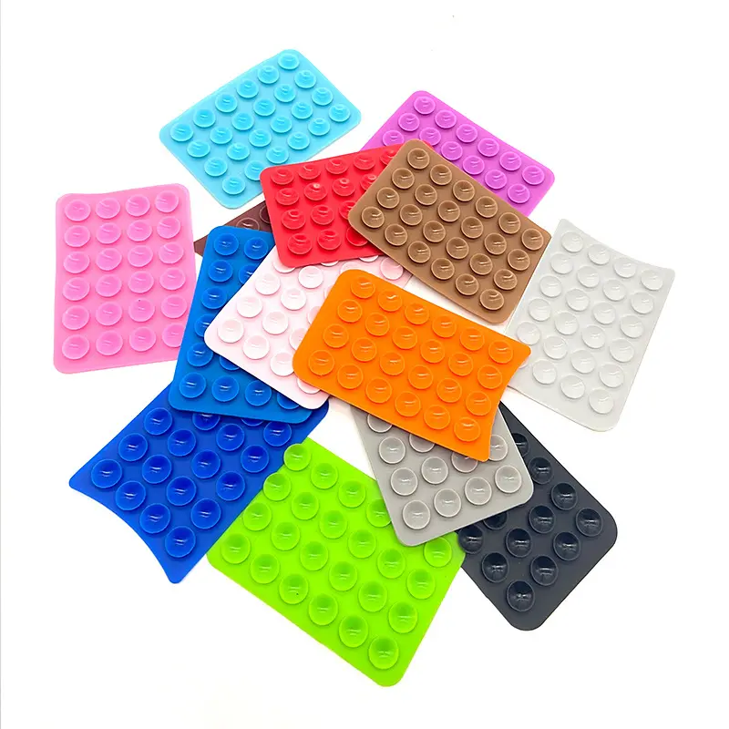 Square Suction Pad Round Suction Pad Silicone Suction Cup Backed 3m Adhesive Silicone Sucker 24 for Mobile Phone Fixture