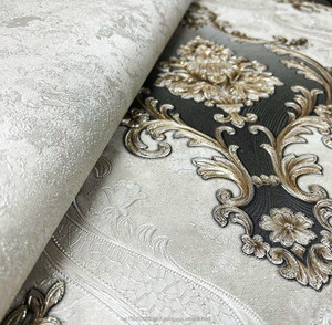 วอลเปเปอร์ตกแต่งภายในบ้านสไตล์ยุโรป ลายดามัสก์ขนาดใหญ่ กันน้ำ ผลิตจาก PVC - Product Image 5