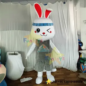 Funtoys Chất Lượng Cao Tùy Chỉnh Trắng Thỏ Vài Lông Phục Sinh Linh Vật Trang Phục Cosplay Bunny Mascotte Lễ Hội Halloween Cho Người Lớn