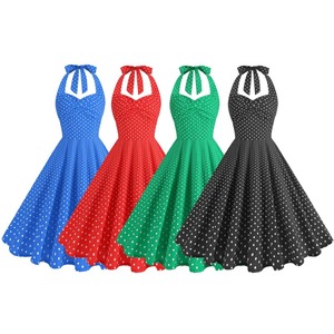 Imprimé Vintage Robe Femmes D'été Rétro <span class=keywords><strong>Pin</strong></span> <span class=keywords><strong>up</strong></span> Rockabilly Robe De Soirée Robe - Product Image 1