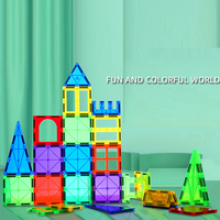 2024 juguetes educativos de alta calidad azulejos de construcción magnéticos 3D juego de bloques de construcción magnéticos transparentes
