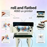 Impresora UV de cama plana 4060 de gran venta con cabezales dobles XP600/DX7 para materiales flexibles, impresora UV de cama plana 4060 automática