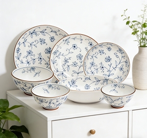 Vintage French European-Style Stoneware Ceramic Tableware <b>Set</b>-Durable <b>Microwave</b> & Dishwasher Safe Customizable - Product Image 6