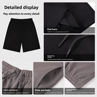 Shorts de sport pour hommes en soie de lait épaisse 280g, couleur unie, avec cordon de serrage, logo personnalisé, séchage rapide