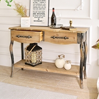 Console en bois massif INNOVA, style rustique vintage, avec tiroirs de rangement, design antique durable pour salle à manger, appartement, salon, entrée