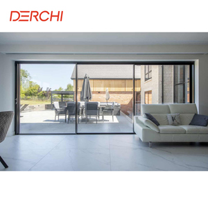 Rail encastré en aluminium sur mesure pour porte <span class=keywords><strong>coulissante</strong></span>, cadre fin, rupture de pont thermique écoénergétique, <span class=keywords><strong>prix</strong></span> des portes coulissantes en verre pour patio Lowes - Product Image 5