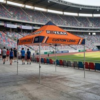 Tente promotionnelle publicitaire avec structure en aluminium, gazebo imperméable pour événements marketing en extérieur avec impression par sublimation pour salon professionnel