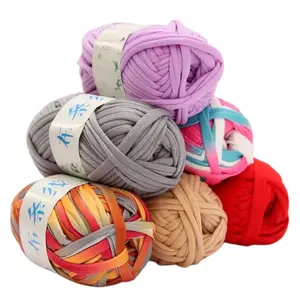 polyester textured melange space dye hand knitting T-shirt yarn for Crochet