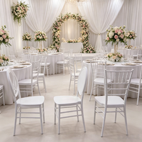 Chaises Chiavari en résine plastique en gros, empilables, portables, pour banquets, hôtels, balcons, mariages et salles à manger