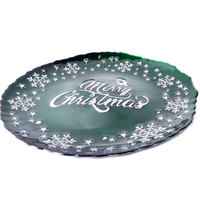 Assiettes de présentation en verre de luxe écologiques personnalisables avec logo pour Noël, mariages, événements et décoration intérieure – Vente en gros