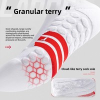 Chaussettes de sport tricotées pour hommes, mi-mollet, en pur coton, antidérapantes, épaisses, ODM, adaptées au marathon, au basketball, au fitness, au football