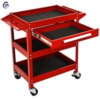 Chariot utilitaire en acier robuste à 3 niveaux, organisateur de rangement d'outils, chariot de rangement multifonction