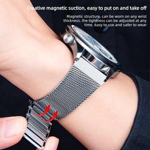Bracelet de montre magnétique en acier inoxydable en forme de I pour <span class=keywords><strong>Huawei</strong></span> Watch <span class=keywords><strong>GT</strong></span> <span class=keywords><strong>Runner</strong></span> 2 - Product Image 4
