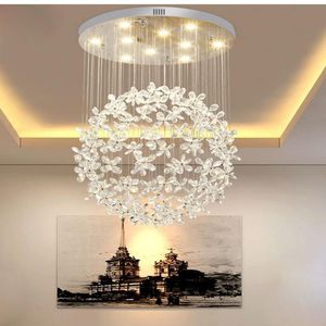 Lampadario di cristallo di lusso leggero soggiorno <span class=keywords><strong>sala</strong></span> da pranzo lampadario moderno villa club hall lampadario fiore scala personalizzata - Product Image 4