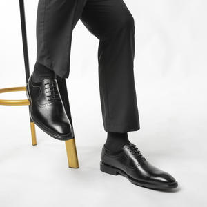 Nouvelles chaussures pour hommes Brookes gravées, en cuir véritable, chaussures derby de mariage, style rétro, en cuir de vachette pleine fleur, chaussures habillées formelles pour affaires. - Product Image 2