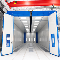 Cabine de peinture automobile certifiée CE avec système de tirage vers le bas, chauffage électrique, brûleur italien Riello et éclairage LED