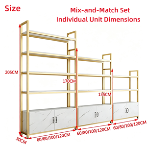 Espositore Moderno Nordico Personalizzato in Metallo e Legno per Negozi al Dettaglio, Scaffale per Prodotti Cosmetici, Trucchi, Borse e <span class=keywords><strong>Abbigliamento</strong></span> - Product Image 2