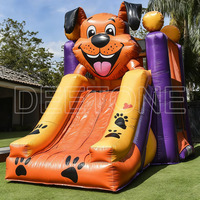 Château Gonflable Extérieur Pirate avec Toboggan Combiné pour Enfants et Adultes