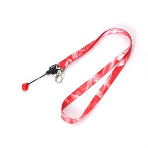 Porte-stylo en nylon imprimé avec logo personnalisé, cordon avec anneau en silicone caoutchouté - Product Image 1