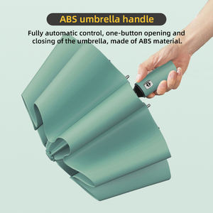 Parapluie coupe-vent à 3 plis, cadre en fibre de verre, 24 baleines, parapluie pliant automatique pour les jours ensoleillés et pluvieux - Product Image 3