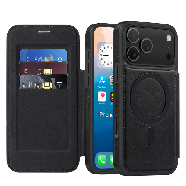 360° Protection Flip Phone Case Magnetic Leather Wallet with RFID Blocking for iPhone 17 16 15 13 14