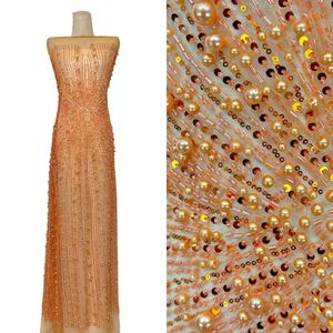ZSY Nouveauté Tissu en Dentelle Française de Luxe 3D Magnifique Broderie Florale Perlée avec Perles et Paillettes pour Robe Femme - Product Image 3