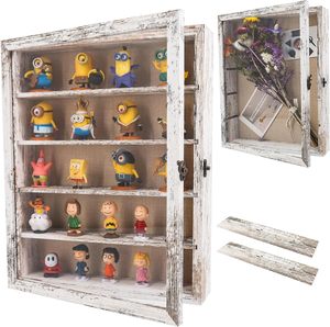 Cornice Rustica a Cassetta con Ripiani Rimovibili, Scatola Profonda per Ricordi, Espositore per Monete, Medaglie Militari, Distintivi, Fiori da Matrimonio - Product Image 2