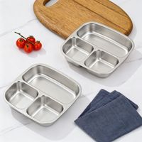 Lot de 3 contenants à collation et à repas en acier inoxydable pour enfants et adultes, 20 oz |   3 compartiments, passe au lave-vaisselle, joint anti-fuite
