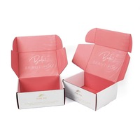Emballage de maquillage cosmétique en tissu rose pour soins de la peau Boîte postale d'expédition ondulée en carton LOGO personnalisé