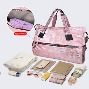 Muestra Gratis, Bolsa de Viaje de Fin de Semana de Alta Calidad, Reciclada, de Lujo, Personalizada para Mujer, para Yoga, Gimnasio, de Nailon, con Compartimento para Zapatos - Product Image 3