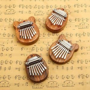 Piano à pouces à huit tons, piano à pouces en bois massif, instrument <span class=keywords><strong>Kalimba</strong></span> portable, piano à doigts pour débutants, spécial transfrontalier - Product Image 4