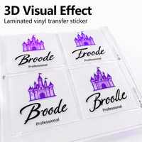 Autocollants de transfert UV DTF personnalisés, étiquettes de logo en cristal 3D, feuille de décalcomanie UV imperméable pour bouteilles en verre et emballages cosmétiques