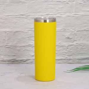 Gobelet isotherme droit et fin de 20 oz en acier inoxydable à double paroi sous vide, avec couvercle et paille, personnalisable, pour sublimation à paillettes - Product Image 3