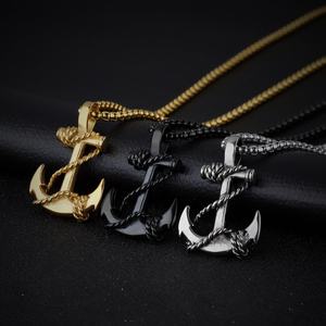 Collier pour homme en acier titane, pendentif ancre de bateau, style hip-hop urbain, Aliexpress Personality - Product Image 1
