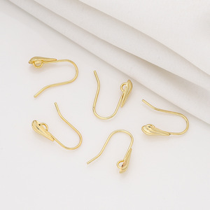 Teardrop Shaped Open Ear <b>Hooks</b> Copper Plated 18K Gold DIY <b>Earring</b> Making Jewelry Findings Components - Product Image 4
