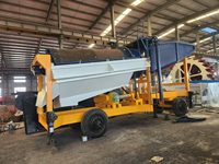 Usine de traitement de l'or mobile haute capacité, équipement d'extraction d'or alluvial portable