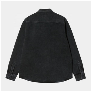 Chemises personnalisées pour adolescents Chemises en jean découpées pour hommes Veste en jean 100% coton Chemise en denim <span class=keywords><strong>noir</strong></span> décontractée pour hommes - Product Image 3
