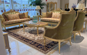 Italian Classic Furniture Living Room High Quality Velvet Fabric Curved <strong>Sofa</strong> <strong>Set</strong> - Product Image 3
