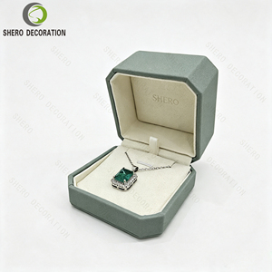 Luxury Octagonal PU Leather Jewellery Box Custom Logo <b>Jewelry</b> Display <b>Packaging</b> for Ring Earring Pendant Necklace Gift Case - Product Image 5
