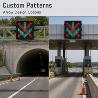 Feu de signalisation LED en plastique de 300 mm avec affichage croix rouge et flèche verte, protection IP65 pour le contrôle des arrêts et des passages sur la voie de circulation