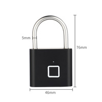 Cadenas portable étanche à empreinte digitale, rechargeable par USB, sans clé, intelligent, pour casier de gym, sac à dos scolaire, en alliage de zinc, sécurisé