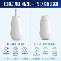 Bouteille de Bidet Portable Rétractable avec Buse, pour Soins Post-partum et Voyage, Pulvérisateur Shattaf, Certifiée CE, Sans BPA, Bouteille Périnée
