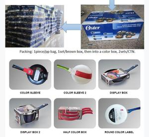 Hiện đại 10 cái không dính Cookware Set nhôm đồng gốm với kính nắp Fry <span class=keywords><strong>Pan</strong></span> cho nhà nấu ăn biểu tượng tùy chỉnh - Product Image 6