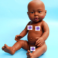 Mannequin de soins pour bébés africains de 41 cm - Poupée d'entraînement à l'allaitement réaliste
