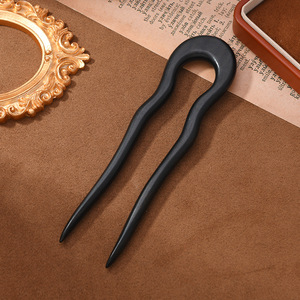 Épingles à cheveux doubles en forme de U, brocart Song, accessoires de jupe style chevalier ancien, épingles à cheveux minimalistes modernes de style chinois - Product Image 4