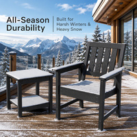 Chaises d'extérieur noires, chaise de salle à manger de patio avec dossier incurvé, capacité de 400 lb, chaise de patio
