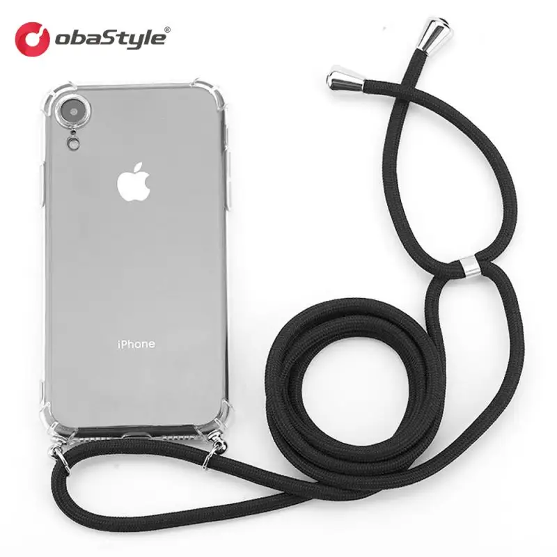 Eu Spot Stock Hot Sale Transparent Soft TPU With Neck Strap Phone Case With lanyard For Iphone 14 13 12 11 Case