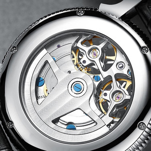 2024 RUIXINE marca R7121 diamante cuero genuino Luna hombres reloj de pulsera de acero inoxidable relojes mecánicos completamente automáticos - Product Image 5
