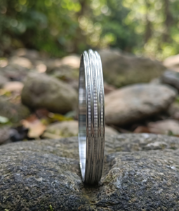 DIVYORO Silver Tone Textured Band <b>Copper</b> and Brass Kada for <b>Men</b> Modern Designer Cuff Bracelet Durable Fashion Jewelry Export - Product Image 1
