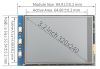 Unit Sentuh Resistif TFT 3,2 Inci Bentuk Kecil 320*240 Chip ILI9341 Tiga Tombol Ekspansi Fungsi Panel Pi